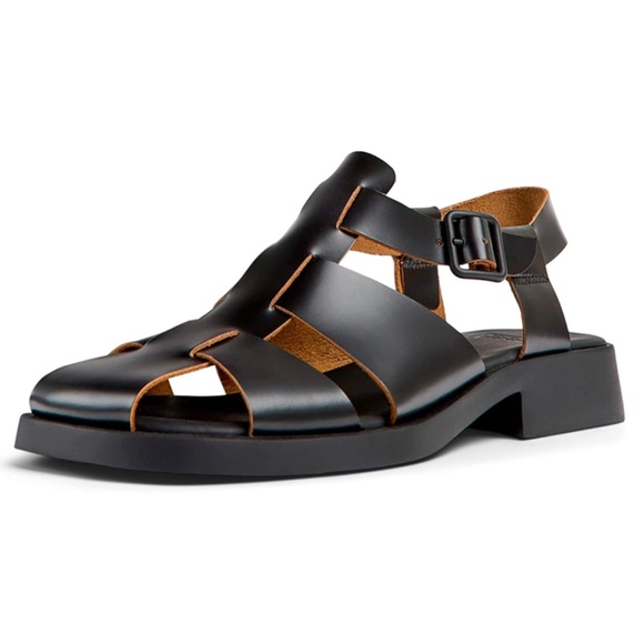 CAMPER Dana women's black leather fisherman sandals size EU 41 / US 10 - Picture 3 of 13